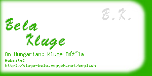 bela kluge business card